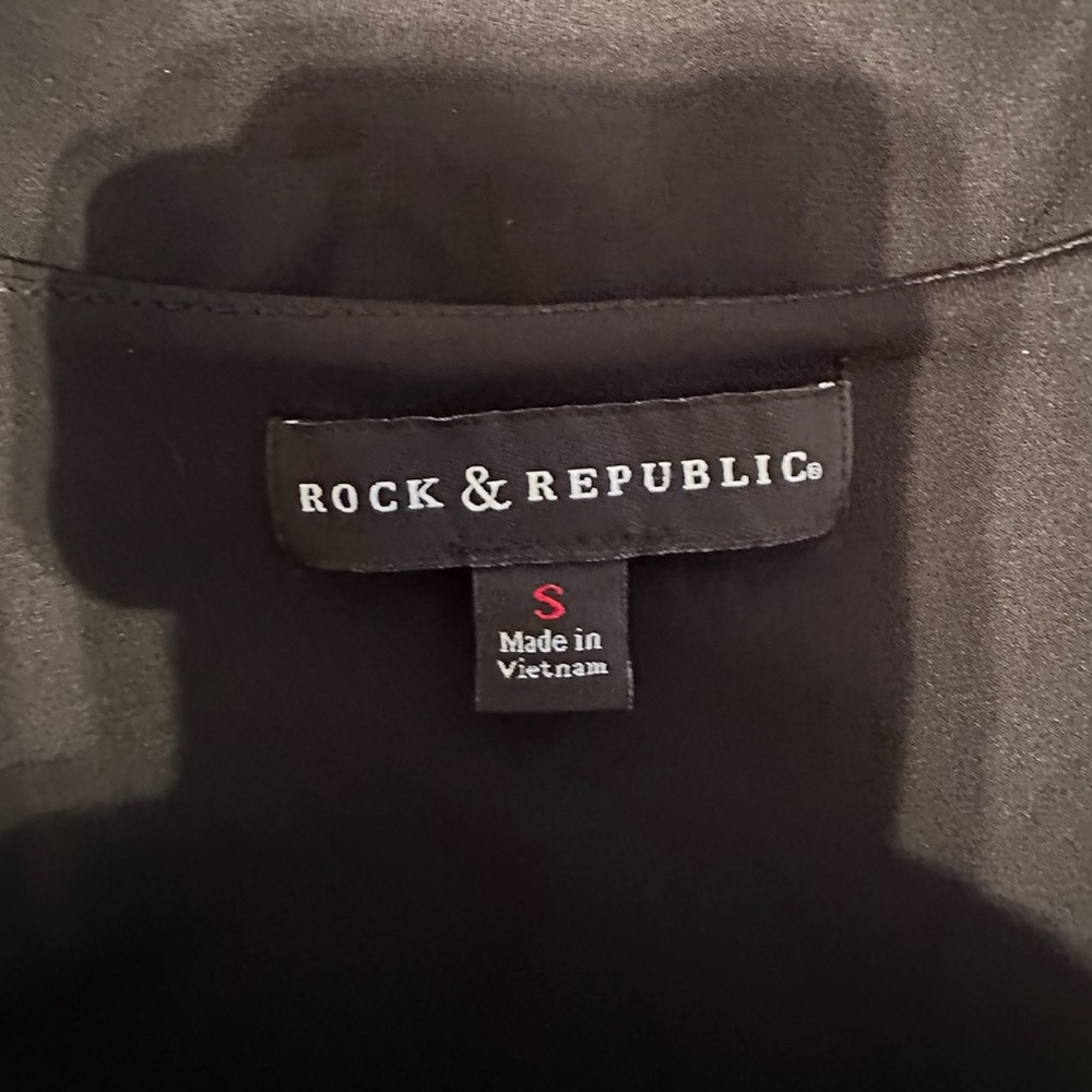 NWT Rock & Republic Black Studded Sleeveless Scoop Neck Mini Dress Size Small - Picture 6 of 11